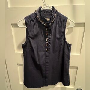 J. Crew Embellished Collar Blouse